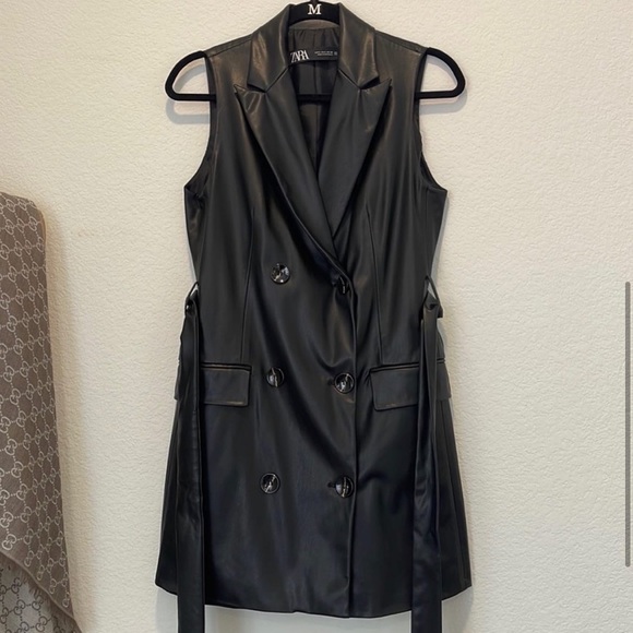 ZARA FAUX LEATHER VEST - Picture 8 of 11